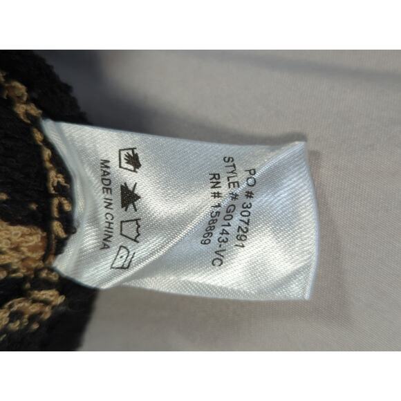 Promesa Striped Sweater S Black Tan Knit Crewneck Acrylic Nylon Pullover - Picture 11 of 11